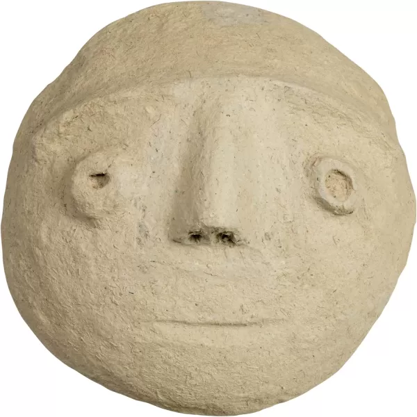 Creative CoOp Paper Mache Moon with Face Decor Ivory Wall Dcor