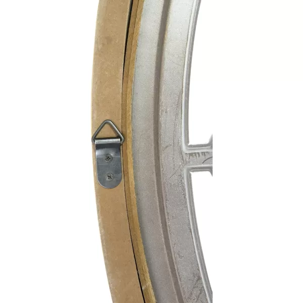 Creative CoOp Round Cut Metal Medallion with Wood Frame Wall Dcor Cream