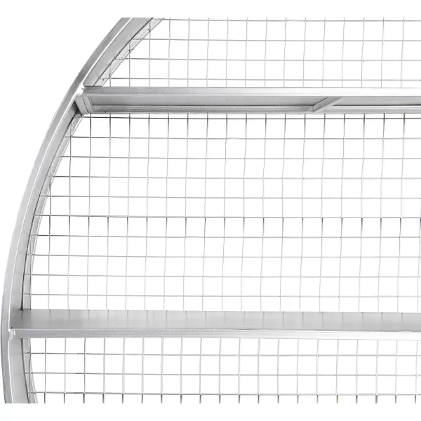Creative CoOp Round Metal Dcor with 4 Wire Back Wall Shelves SilverSilver