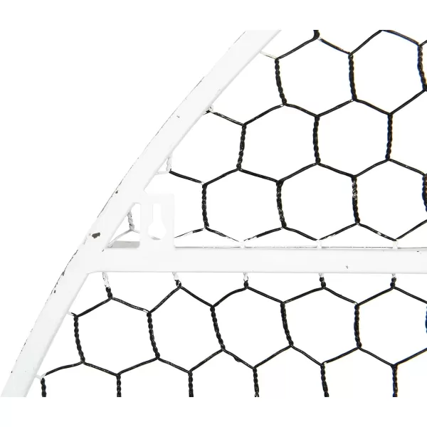 Creative CoOp Round Metal Dcor with 4 Wire Back Wall Shelves SilverWhite