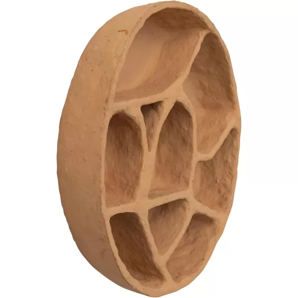 Creative CoOp Round Paper Mache Multiple Sections Mustard Wall Shelf Orange