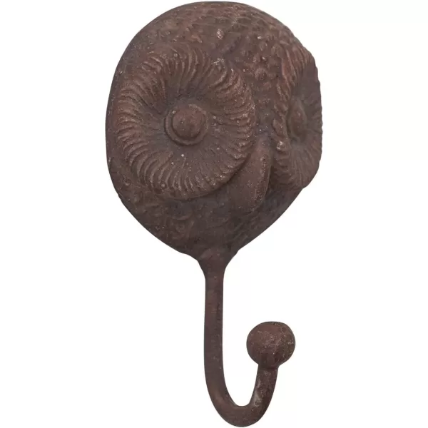 Creative CoOp Rustic Carved Cast Iron Owl Wall Hook Distressed Brown