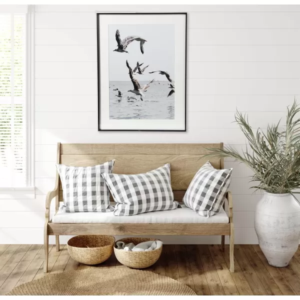 Creative CoOp Seagulls in Flight Photo Print with Black Metal Frame