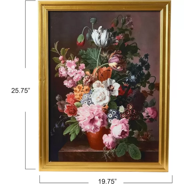 Creative CoOp Vintage Reproduction Floral Still Life Print with Solid Wood FrameFloral Arrangement
