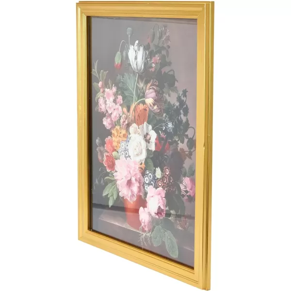 Creative CoOp Vintage Reproduction Floral Still Life Print with Solid Wood FrameFloral Arrangement