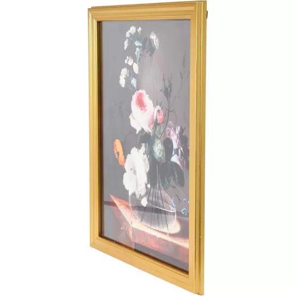 Creative CoOp Vintage Reproduction Floral Still Life Print with Solid Wood FrameFloral Bouquet