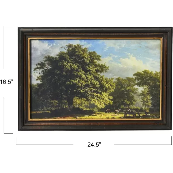 Creative CoOp Vintage Reproduction Landscape with Solid Wood FrameLandscape