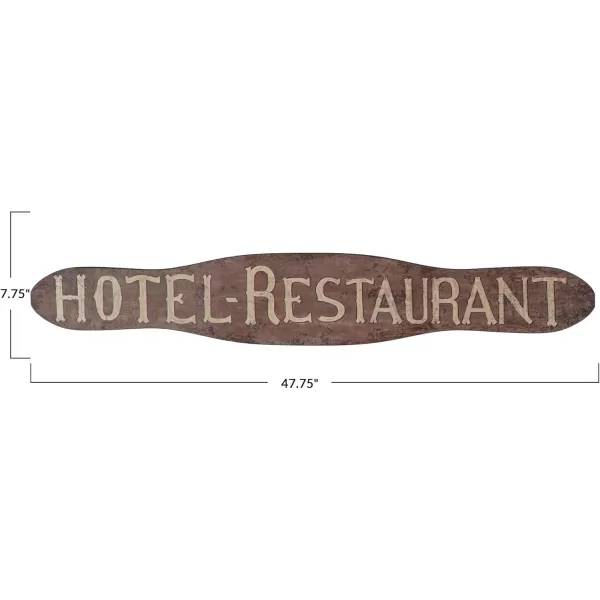 Creative CoOp Vintage Wood quotHotel Restaurantquot Wall Art Natural