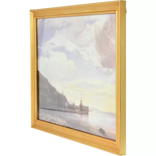 Creative CoOp Watercolor Seascape Print with Wood Frame