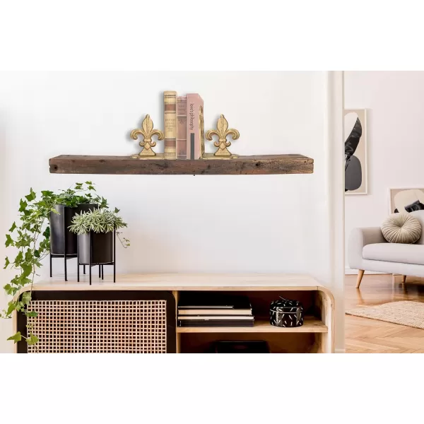 Creative CoOp Wood Floating Wall Shelf Large BrownLarge