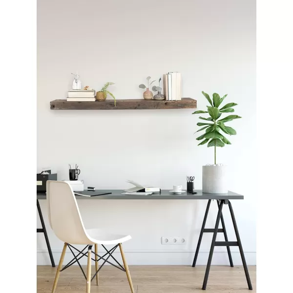 Creative CoOp Wood Floating Wall Shelf Large BrownLarge