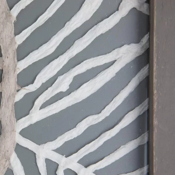 Creative CoOp Wood Framed Glass Wall Decor with Handmade Textured Paper Leaves Multicolor