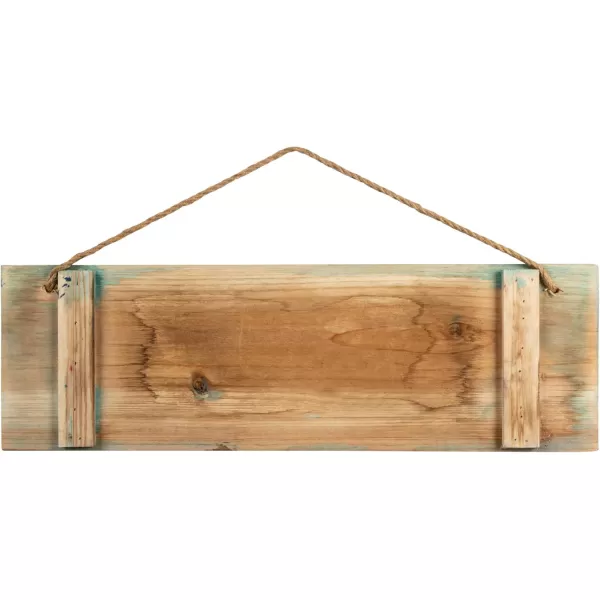 Creative CoOp Wood Welcome to The Deck Hanging with Rope Natural and Blue Wall Dcor