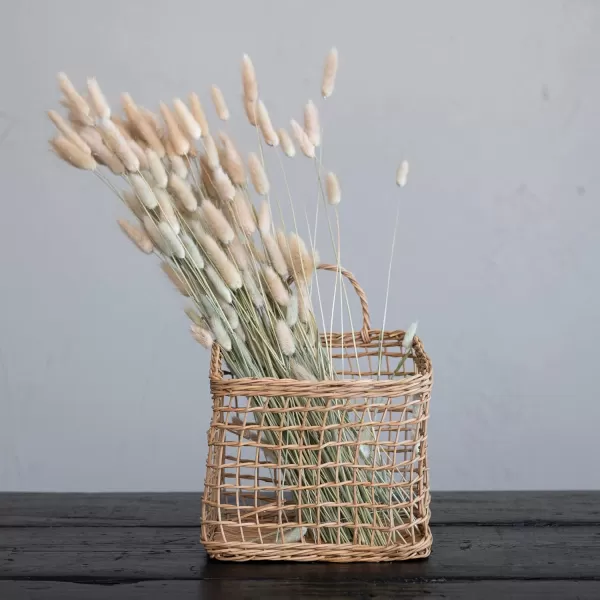 Creative CoOp Woven Rattan Hanging Natural Wall Basket