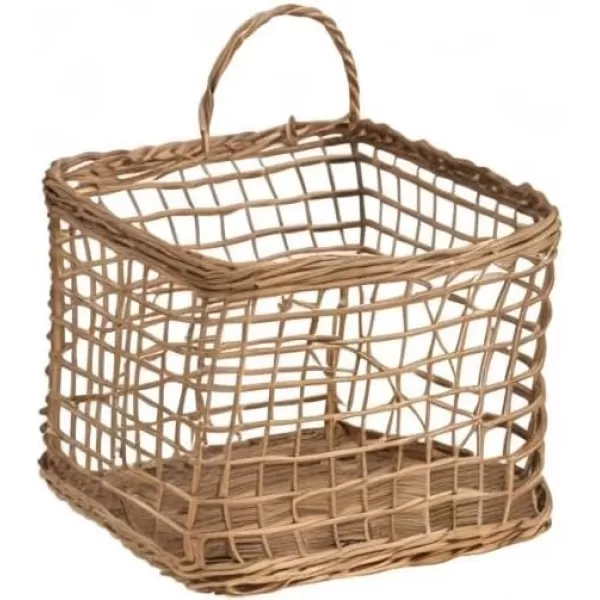 Creative CoOp Woven Rattan Hanging Natural Wall Basket