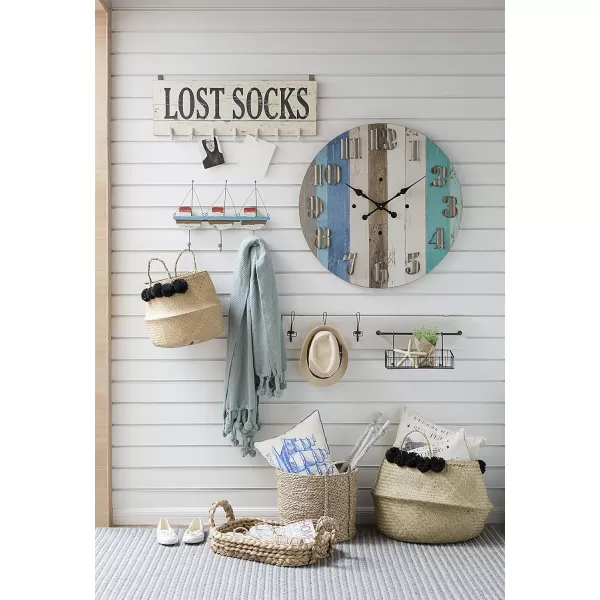 Creative CoOp quotLost Socks Wall Memo Board with 7 Clothespins Black