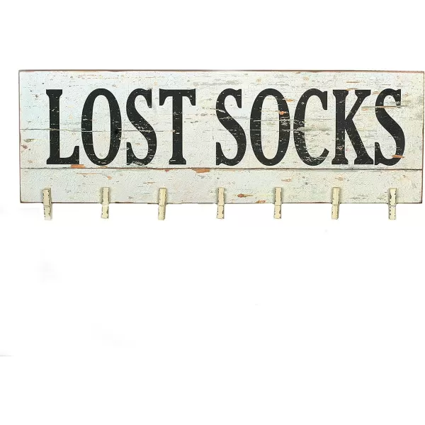 Creative CoOp quotLost Socks Wall Memo Board with 7 Clothespins Black