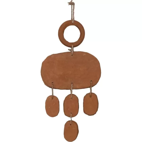 Creative CoOp 20 Inches Handmade TerraCotta Hanging with Jute Hanger Natural Wall Decor