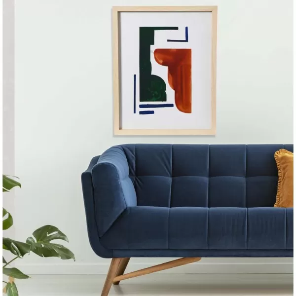 Creative CoOp Abstract Geometric Print with Solid Wood Frame and Glass CoverAbstract Squared