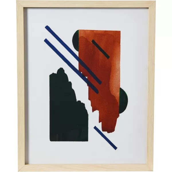 Creative CoOp Abstract Geometric Print with Solid Wood Frame and Glass CoverAbstract Stacked