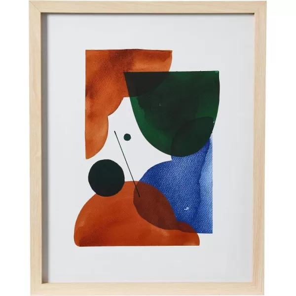 Creative CoOp Abstract Geometric Print with Solid Wood Frame and Glass CoverWall Deco 2