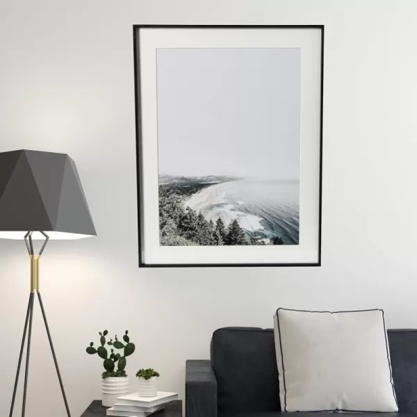 Creative CoOp Coastline Photo Print with Black Metal Frame