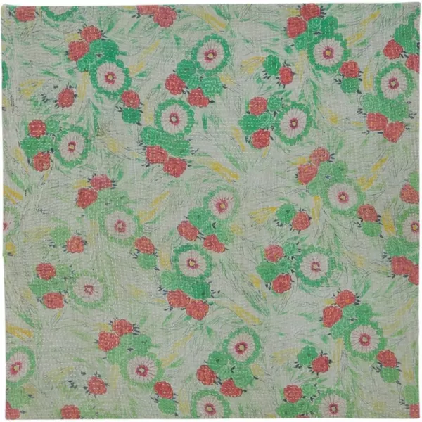 Creative CoOp Global Cotton Bengali Rali Quilt Fabric Art Multicolor Framed Wall Dcor Multi