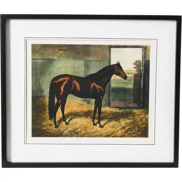 Creative CoOp Horse Print with Wood FrameBay Horse