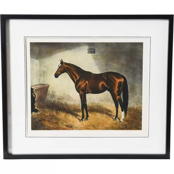 Creative CoOp Horse Print with Wood FrameBay with Markings