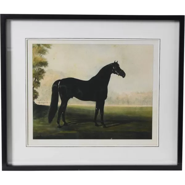 Creative CoOp Horse Print with Wood FrameBlack