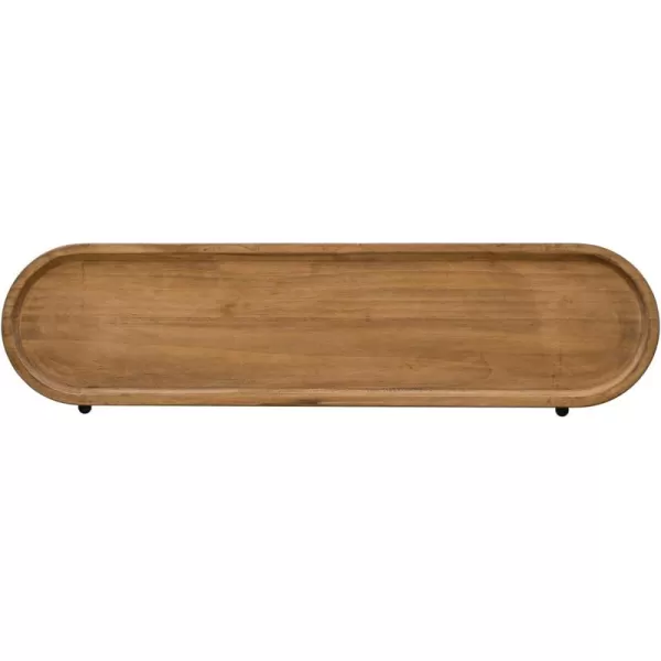 Creative CoOp Modern Oval Wood and Metal Natural Wall Shelf
