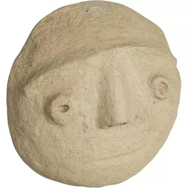 Creative CoOp Paper Mache Moon with Face Decor Ivory Wall Dcor