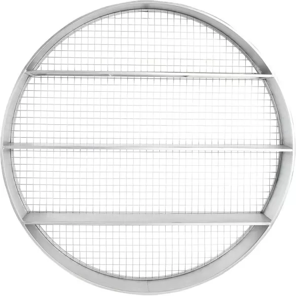 Creative CoOp Round Metal Dcor with 4 Wire Back Wall Shelves SilverSilver