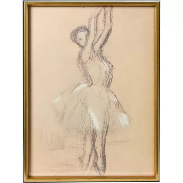 Creative CoOp Vintage Reproduction Degas Ballerina Sketch with Solid Wood FrameDancing