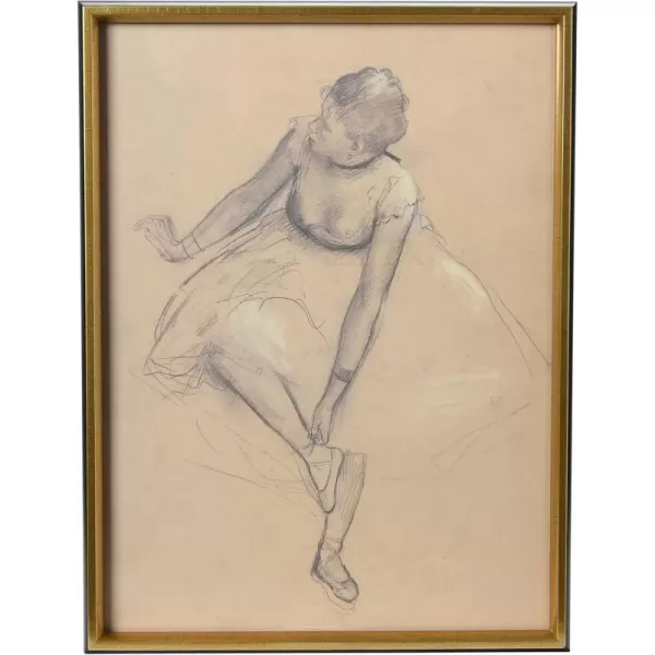 Creative CoOp Vintage Reproduction Degas Ballerina Sketch with Solid Wood FrameResting