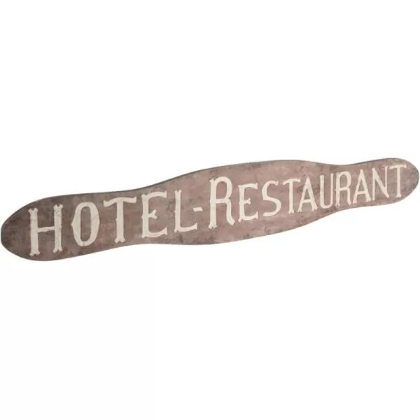 Creative CoOp Vintage Wood quotHotel Restaurantquot Wall Art Natural