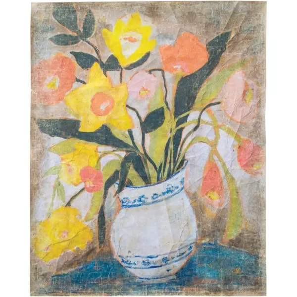 Creative CoOp Wall Vintage Reproduction of Flowers in Vase Multicolor Decorator Paper Multi