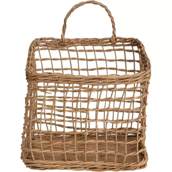 Creative CoOp Woven Rattan Hanging Natural Wall Basket
