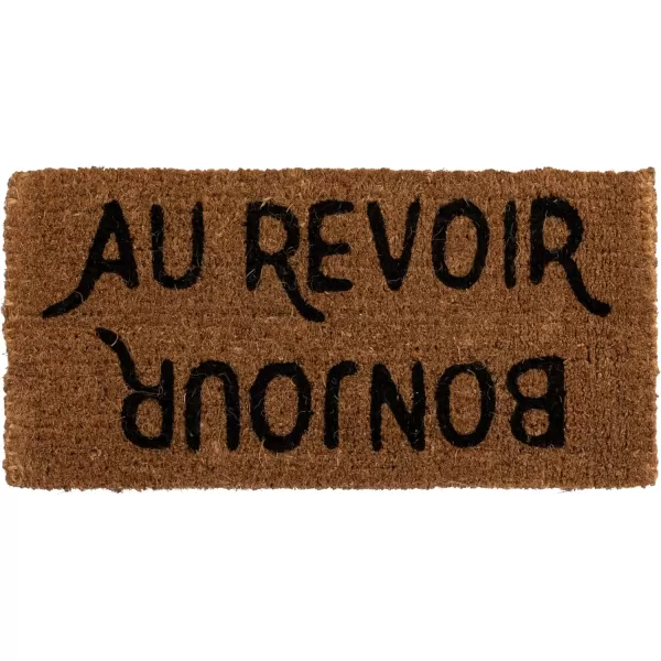 BonjourAu Revoir Rectangle Coir Doormat