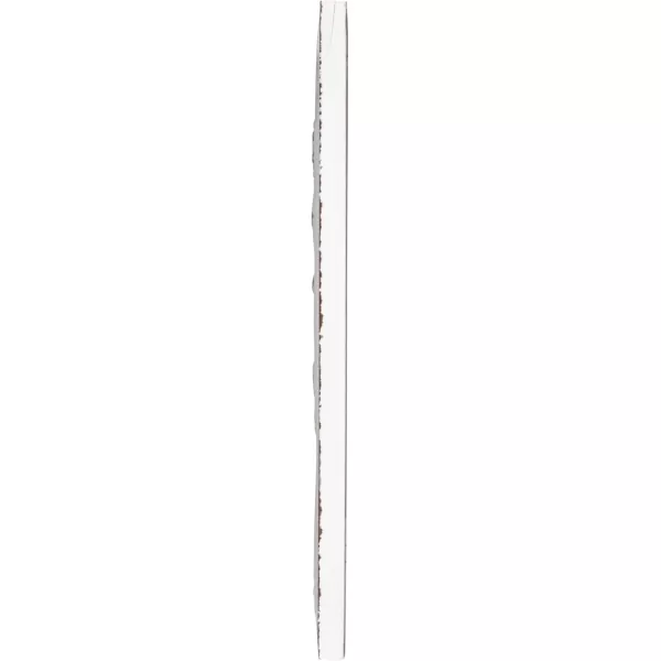 Creative CoOp 15 Inches Square Embossed Metal Dcor with Botanicals Distressed White and Gold Wall Decor