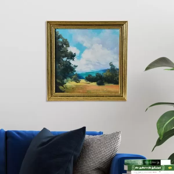 Creative CoOp 1575quot Square Watercolor Nature Landscape with Solid Wood FrameLush Greenery