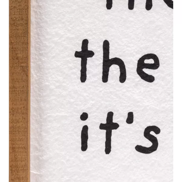 Creative CoOp 165 Inches Square Textured Wood Framed Dcor The Sun is Up Text Design Multicolor Wall Art Natural