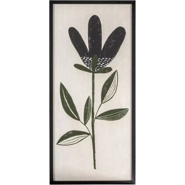 Creative CoOp 30 Inches Wood Framed Textured Flower Prints Multicolor Wall Dcor