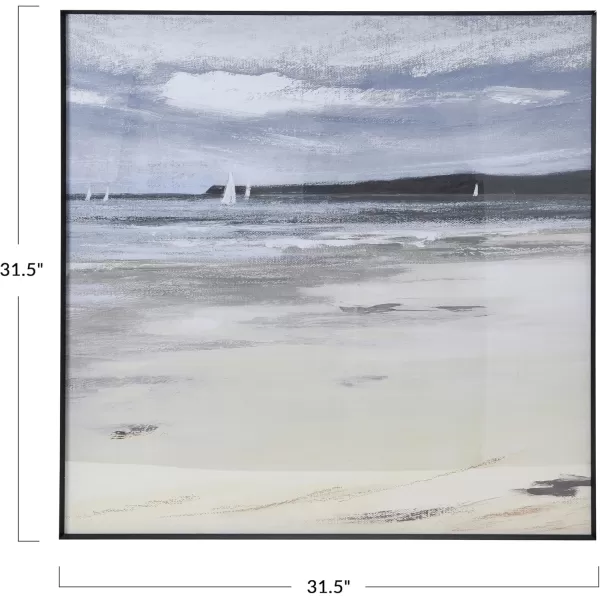 Creative CoOp 315quot Square Coastal Landscape in Metal Frame
