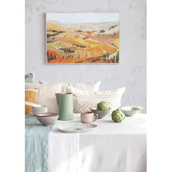 Creative CoOp 3925 Inches Canvas Framed Dcor with Landscape Multicolor Wall Decor Multi