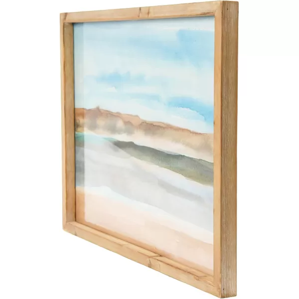 Creative CoOp Abstract Watercolor Landscape Print with Rustic Wood Frame