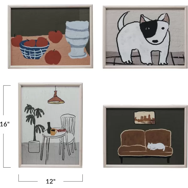 Creative CoOp Artistic Mlange Wall Decor Set Multicolor Set of 4