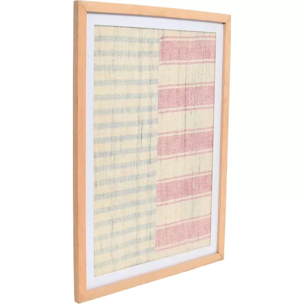 Creative CoOp Boho Handwoven Cotton Wall Art with Wood Frame and Plastic Cover MulticolorMulticolor