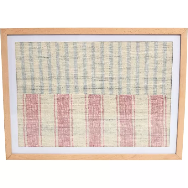 Creative CoOp Boho Handwoven Cotton Wall Art with Wood Frame and Plastic Cover MulticolorMulticolor