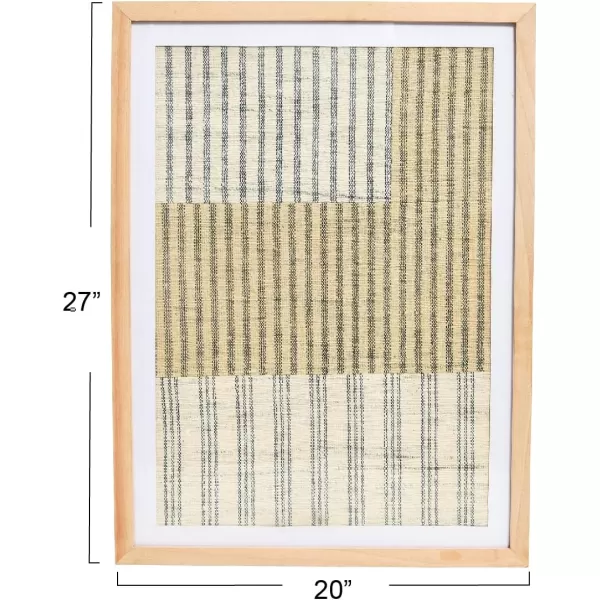 Creative CoOp Boho Handwoven Cotton Wall Art with Wood Frame and Plastic Cover MulticolorSageNatural